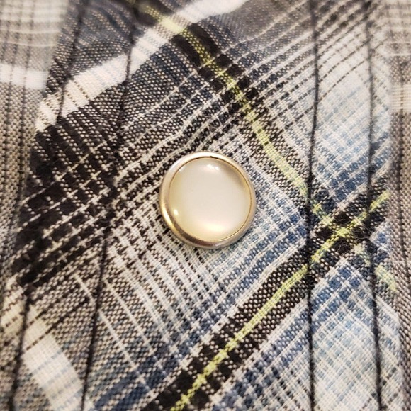 Wrangler Mens Short Sleeve Pearl Snap Shirt Western Black Plaid 3XL Big 3XB - Picture 6 of 10